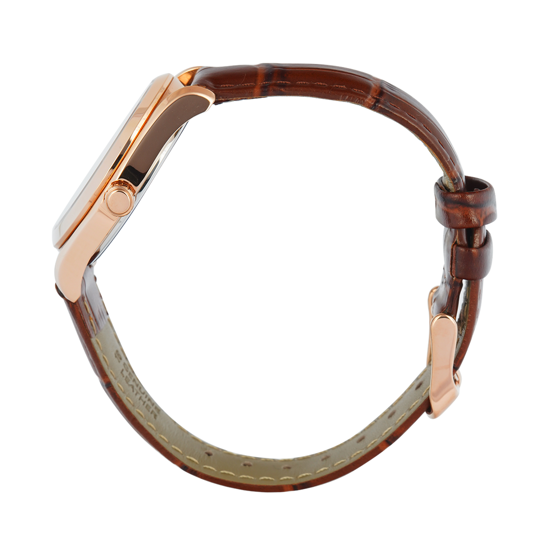 Jam Tangan BONIA B10916-2542 Women Brown Dial Brown Leather Band