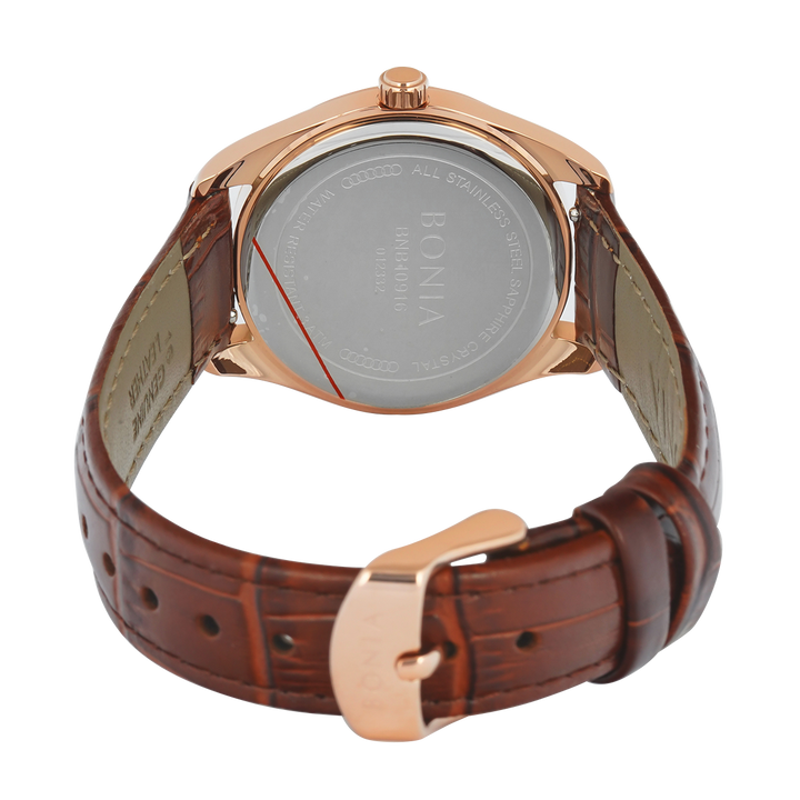 Jam Tangan BONIA B10916-2542 Women Brown Dial Brown Leather Band
