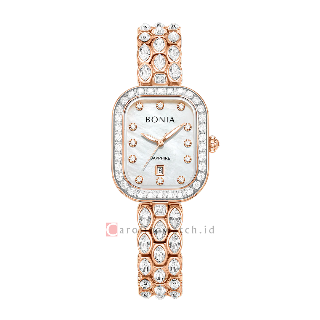 Jam Tangan  Bonia Elegance B10922-2557S Women Silver Dial Dual Tone Stainless Steel Strap