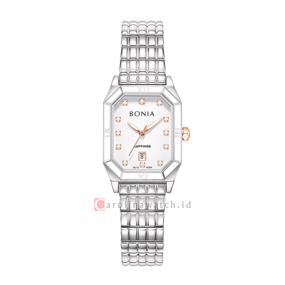 Jam Tangan BONIA Elegance B10924-2317 Women White Dial Stainless Steel Strap