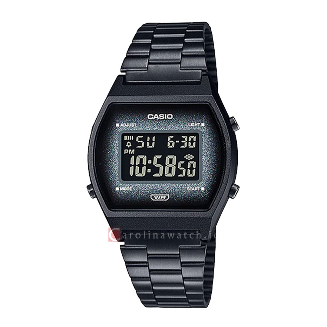 Jam Tangan Casio General B640WBG-1B Unisex Digital Dial Black Stainless Steel Band