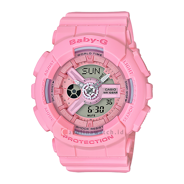 Jam Tangan Casio Baby-G BA-110-4A1 Women Pink Digital Analog Dial Pink Resin Band