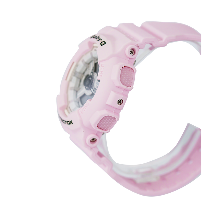 Jam Tangan Casio Baby-G BA-110BE-4A Women White Digital Analog Dial Pink Resin Band