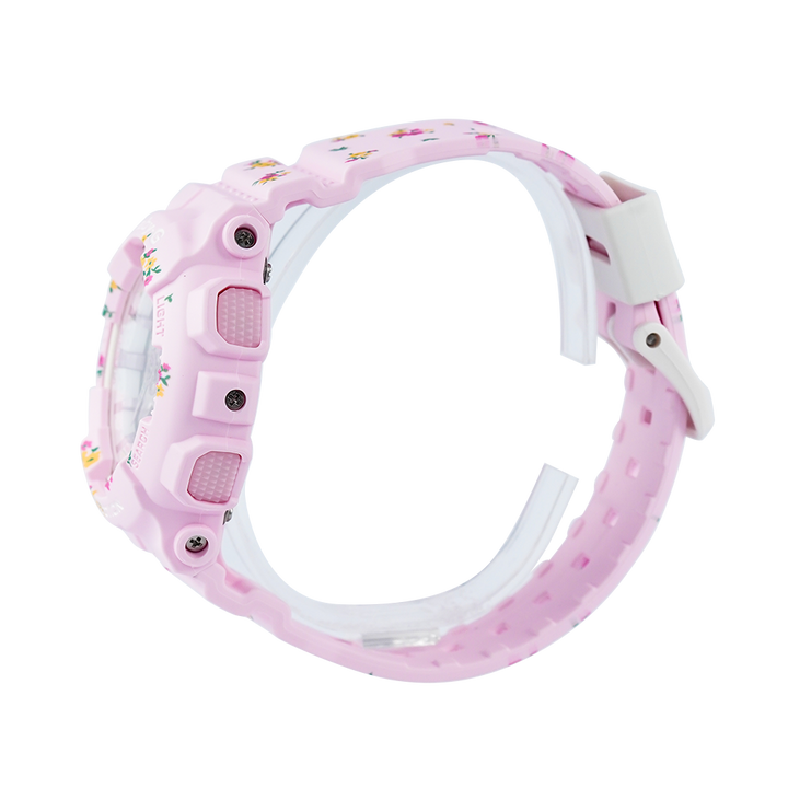 Jam Tangan CASIO BABY-G BA-110LSB-4A Women Little Sunny Bite Digital Analog Dial Pink Flower Resin Band