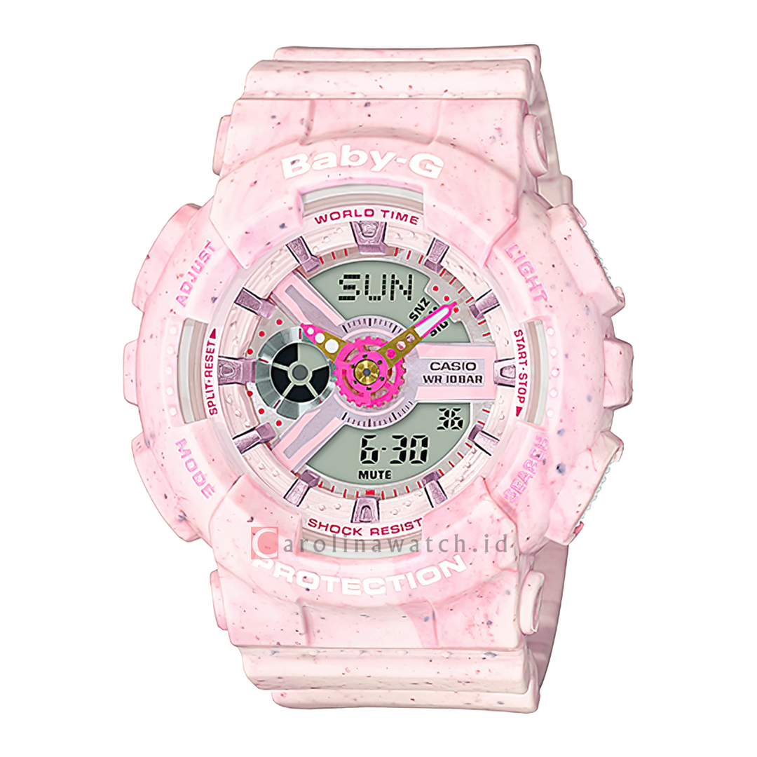 Jam Tangan Casio Baby-G BA-110PI-4A Women Pink Digital Analog Dial Pink Resin Band