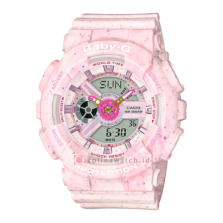 Jam Tangan Casio Baby-G BA-110PI-4A Women Pink Digital Analog Dial Pink Resin Band