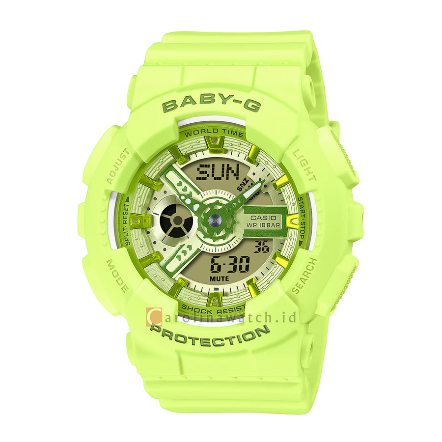Jam Tangan Casio Baby G BA 110YK 3A Women Inspired Digital Analog Dial Carolina Watch