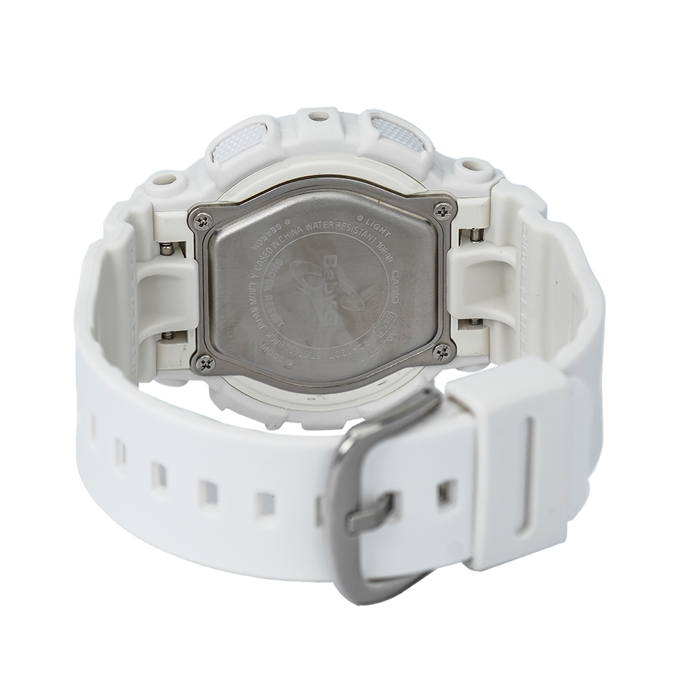 Jam Tangan Casio Baby-G BA-120T-7A Women White Dial White Resin Strap