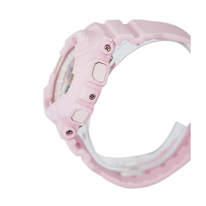 Jam Tangan Casio Baby-G BA-120TG-4A Women Pink Digital Analog Dial Pink Rubber Strap