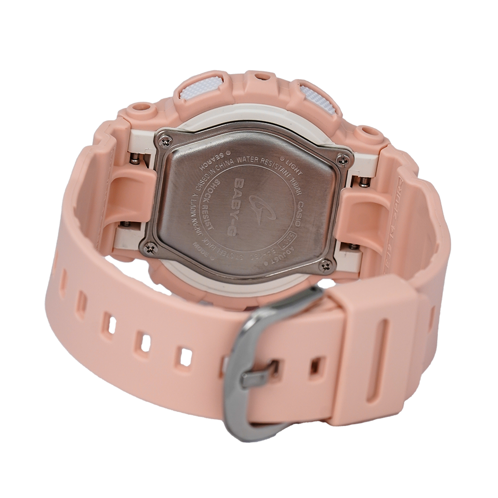 Jam Tangan Casio Baby-G BA-130-4A Women Pink Digital Analog Dial Pink Resin Band