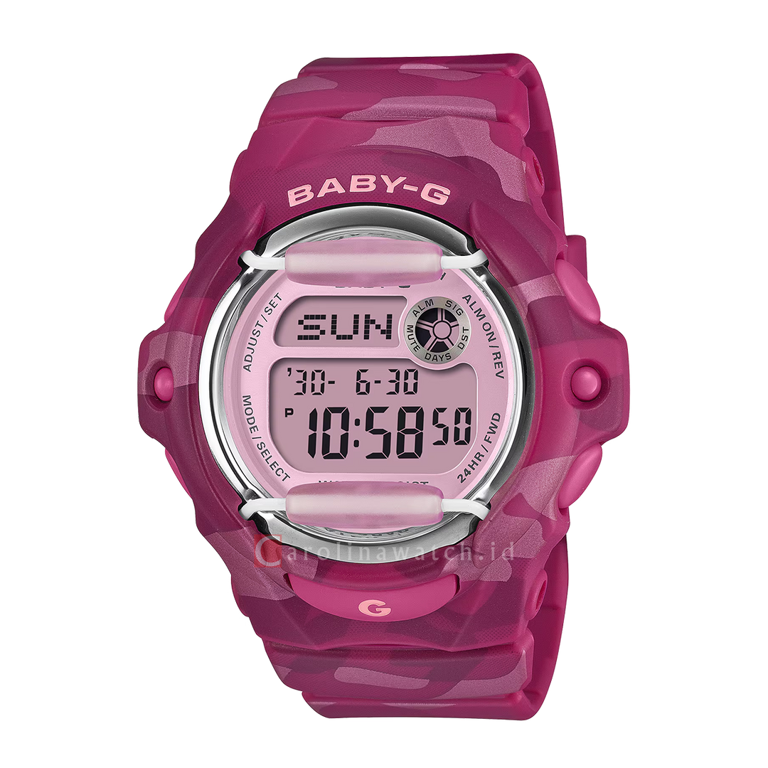 Jam Tangan Casio Baby-G BG-169CM-4D Women Pink Digital Dial Pink Resin Band