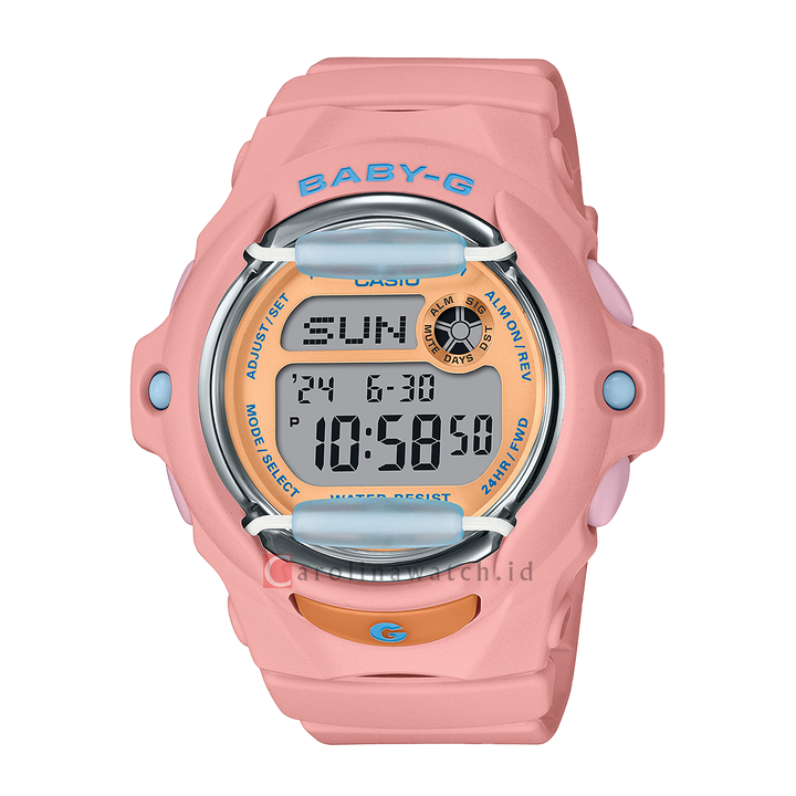 Jam Tangan Casio Baby-G BG-169PB-4D Women Playful Beach Collection Digital Dial Soft Pink Resin Band