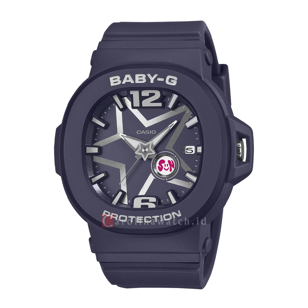 Jam Tangan Casio Baby-G BGA-10D-2A1 Women Pop Spacious Series Analog Dial Navy Blue Resin Band