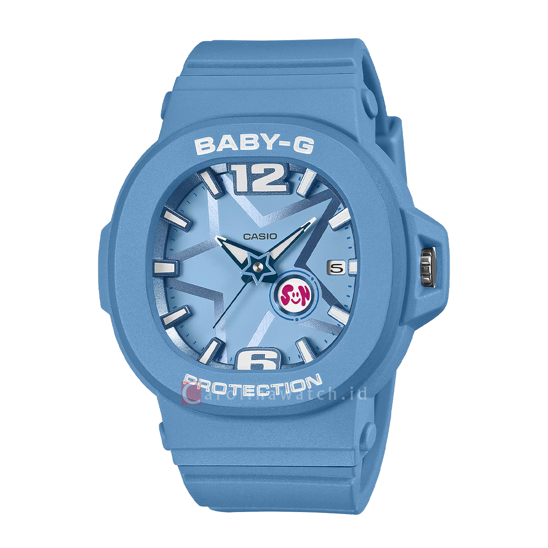Jam Tangan Casio Baby-G BGA-10D-2A2 Women Pop Spacious Series Analog Dial Blue Resin Band