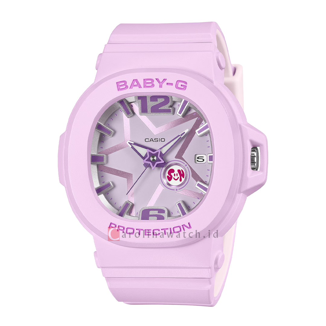 Jam Tangan Casio Baby-G BGA-10D-6A Women Pop Spacious Series Analog Dial Pink Resin Band