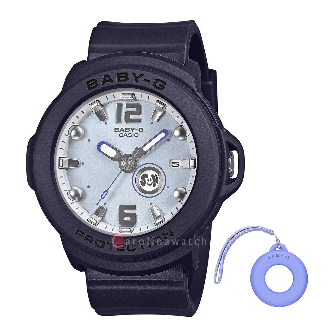 Jam Tangan Casio Baby-G + Plus BGA-15K-2A Women Blue Dial Navy Resin Band