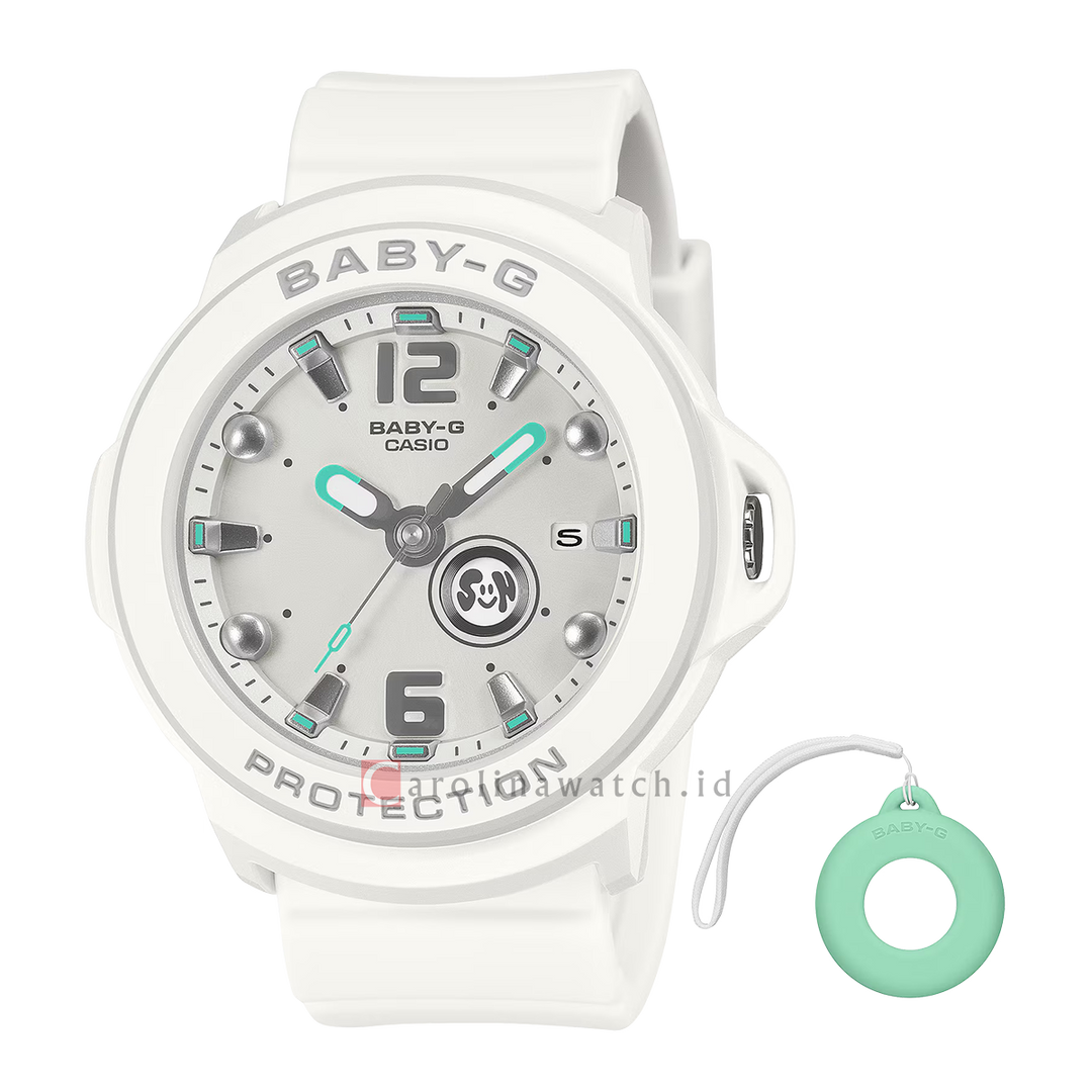 Jam Tangan Casio Baby-G + Plus BGA-15K-7A Women White Dial White Resin Band