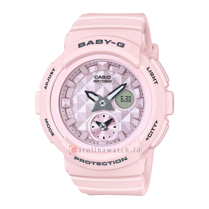 Jam Tangan Casio Baby-G BGA-190BE-4A The Beach Color Series Women Light Pink Pattern Dial Light Pink Resin Band