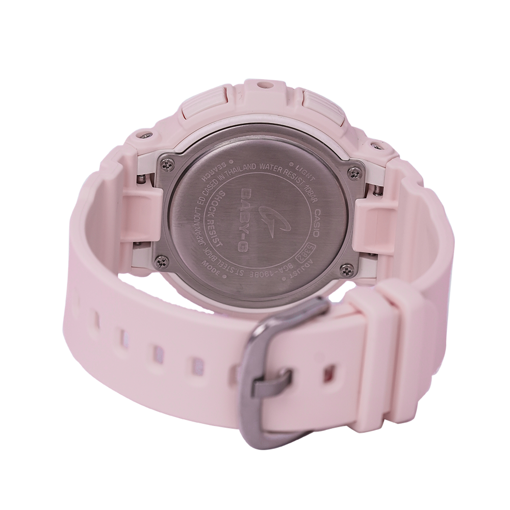 Jam Tangan Casio Baby-G BGA-190BE-4A The Beach Color Series Women Light Pink Pattern Dial Light Pink Resin Band