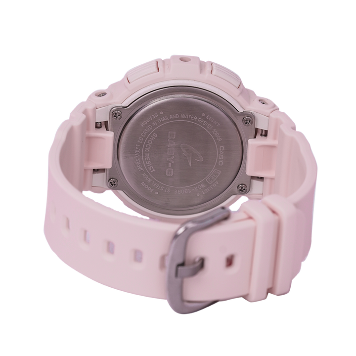 Jam Tangan Casio Baby-G BGA-190BE-4A The Beach Color Series Women Light Pink Pattern Dial Light Pink Resin Band