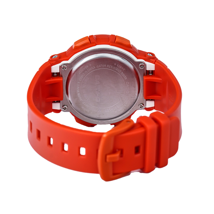 Jam Tangan Casio Baby-G NEON ILLUMINATOR BGA-255-4A Women Orange Dial Red Resin Band