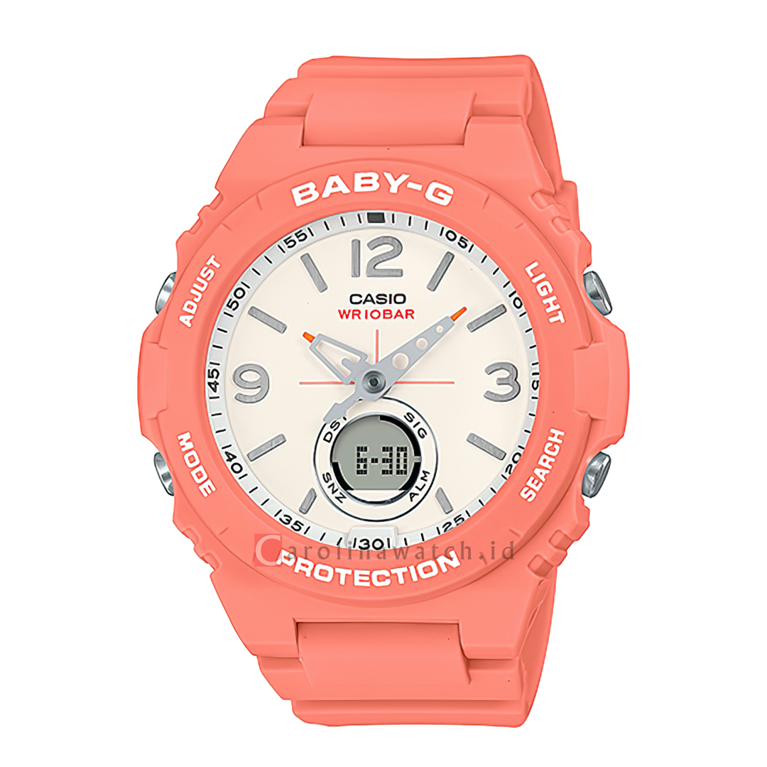 Jam Tangan Casio Baby-G BGA-260-4A Women White Dial Orange Resin Band