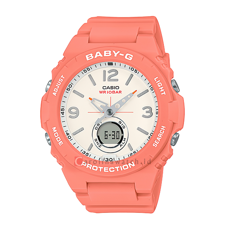 Jam Tangan Casio Baby-G BGA-260-4A Women White Dial Orange Resin Band