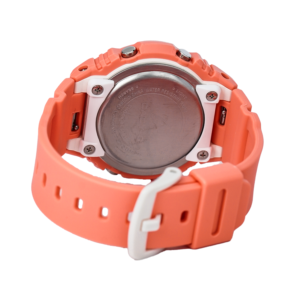 Jam Tangan Casio Baby-G BGA-260-4A Women White Dial Orange Resin Band