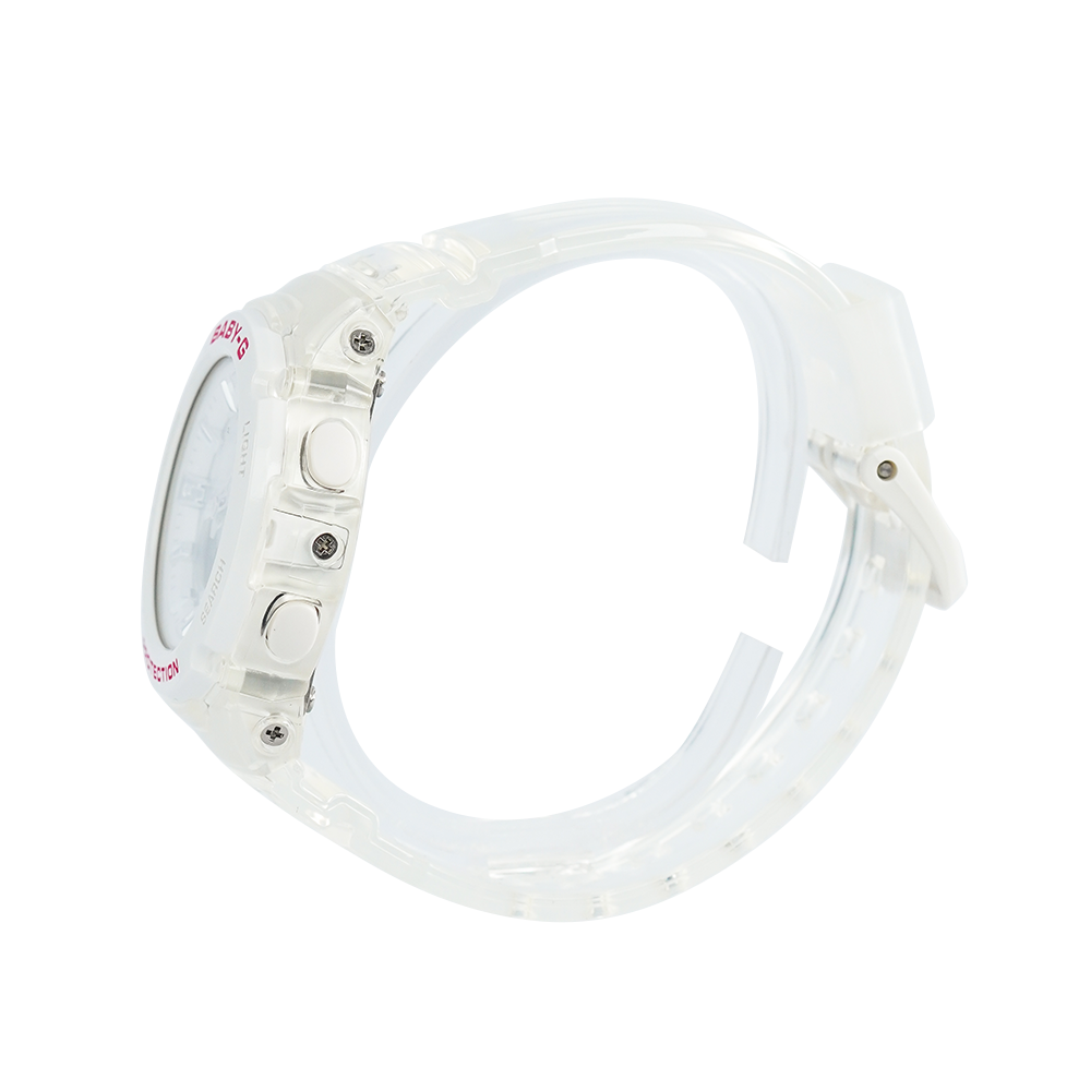 Jam Tangan Casio Baby-G BGA-270S-7A Women White Digital Analog Dial Transparent Resin Band
