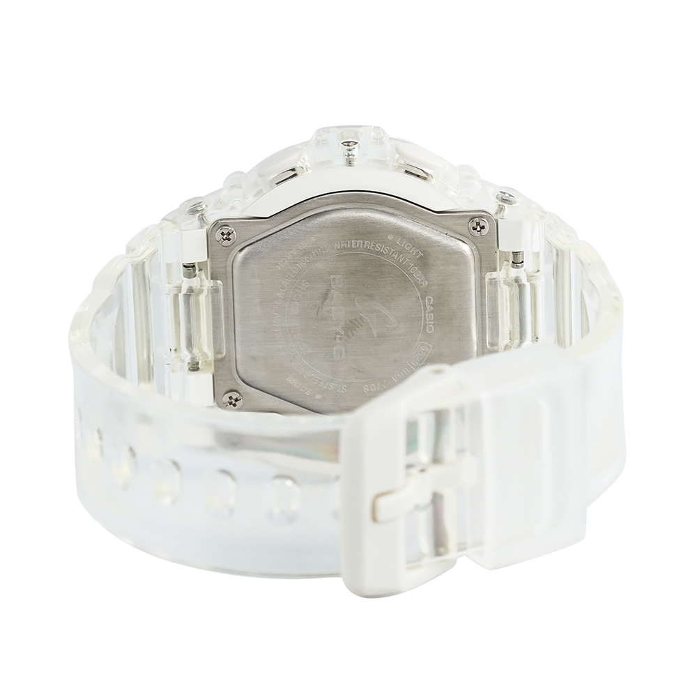 Jam Tangan Casio Baby-G BGA-270S-7A Women White Digital Analog Dial Transparent Resin Band