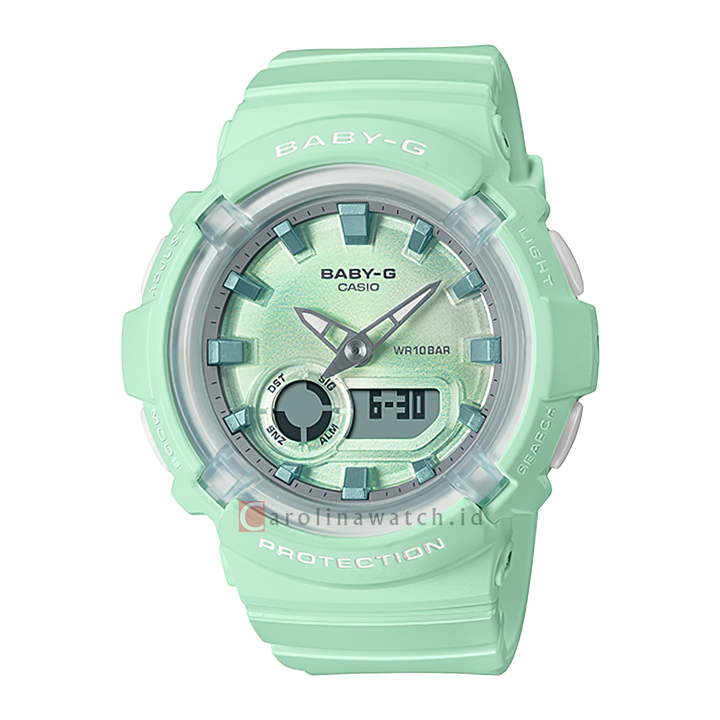 Jam Tangan Casio Baby-G BGA-280-3A Women Green Mint Digital-Analog Dial Green Mint Resin Band