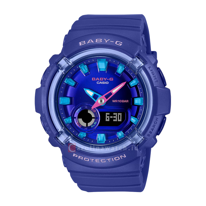 Jam Tangan Casio Baby-G BGA-280DN-2A Women Blue Dial Blue Resin Band