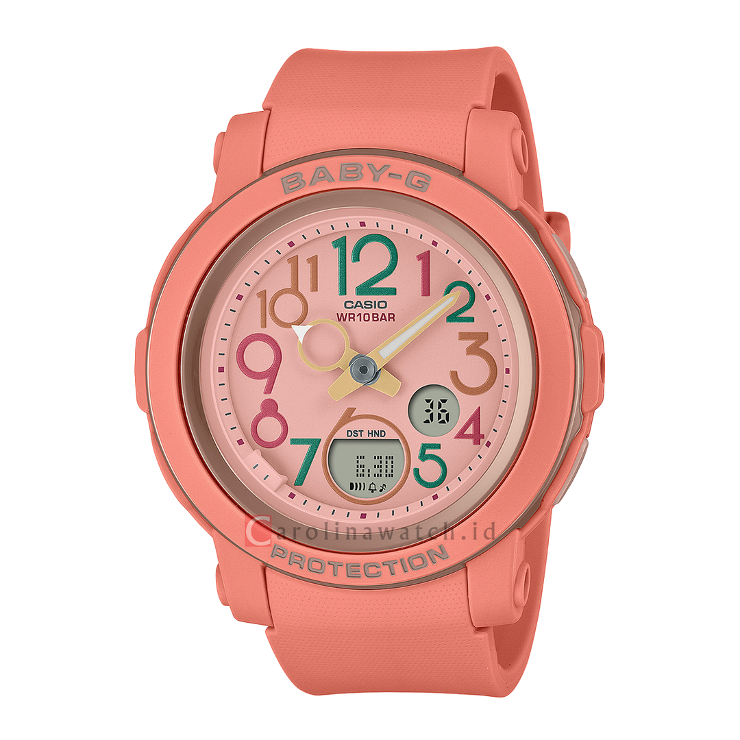 Jam Tangan Casio Baby-G BGA-290PA-4A Women Retro Pop Pink Digital Analog Dial Pink Resin Band