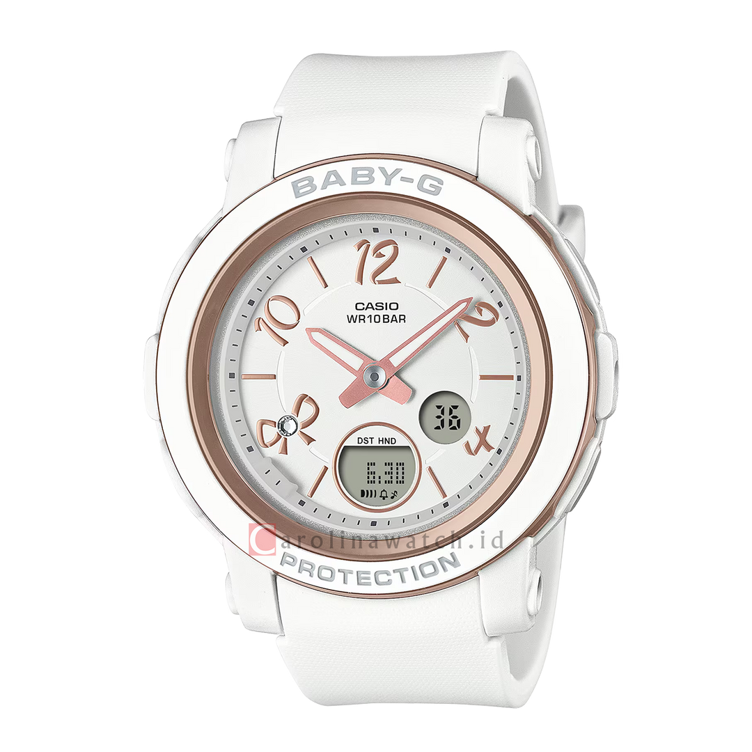 Jam Tangan Casio Baby-G BGA-290RA-7A Women Retro Pop White Dial White Resin Band