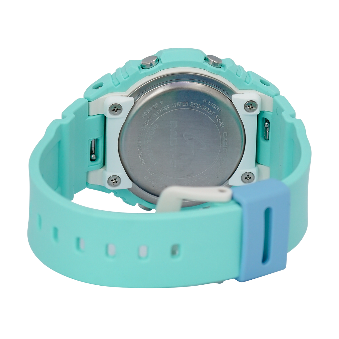 Jam Tangan Casio Baby-G BGA-320-3A Women Playful Beach Collection Light Blue Dial Turquoise Lagoon Resin Band