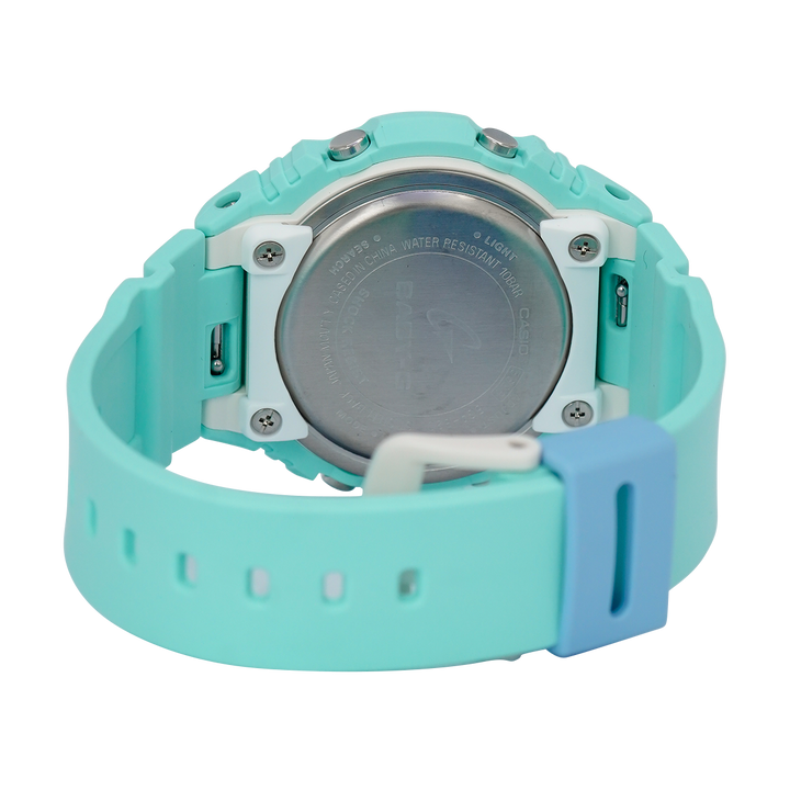 Jam Tangan Casio Baby-G BGA-320-3A Women Playful Beach Collection Light Blue Dial Turquoise Lagoon Resin Band