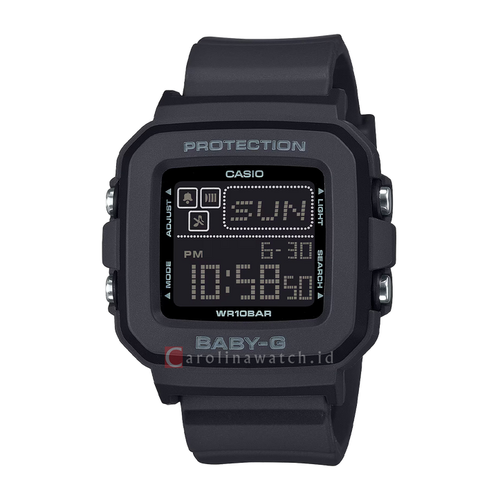 Jam Tangan CASIO BABY G BGD-10-1D Women Digital Dial Black Resin Band