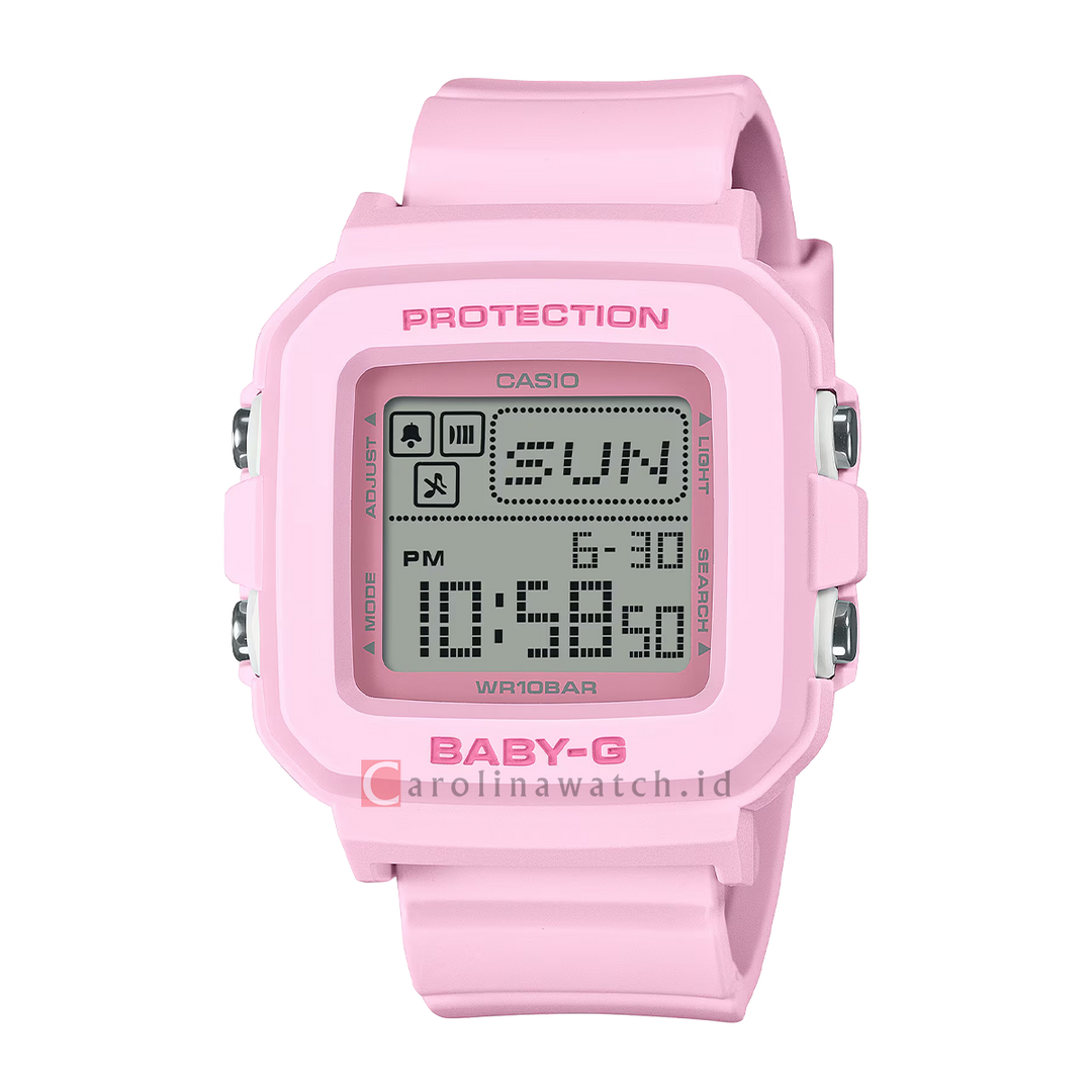 Jam Tangan CASIO BABY G BGD 10 4D Women Digital Dial Pink Resin Band Carolina Watch