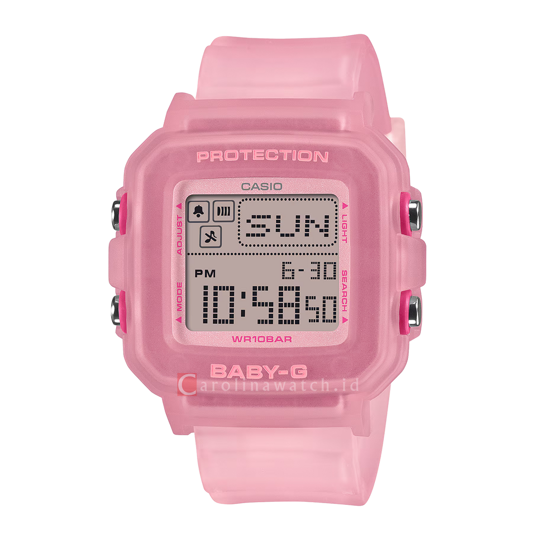 Jam Tangan CASIO BABY G + Plus BGD-10KG-4D Women Digital Dial Pink Resin Band