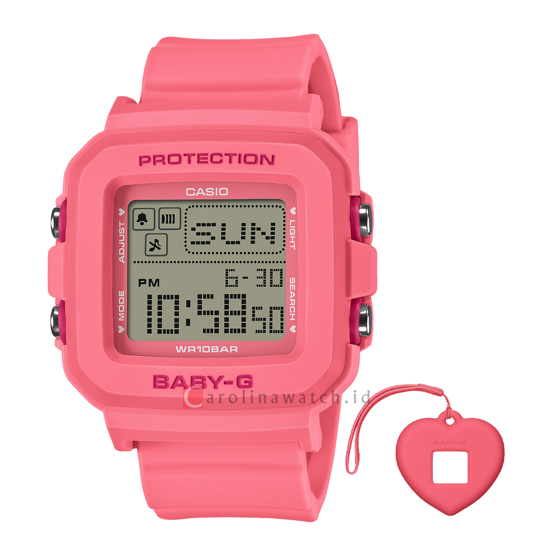 Jam Tangan CASIO BABY G + Plus BGD-10KH-4D Women Digital Dial Pink Resin Band