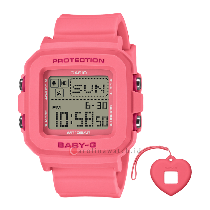 Jam Tangan CASIO BABY G + Plus BGD-10KH-4D Women Digital Dial Pink Resin Band