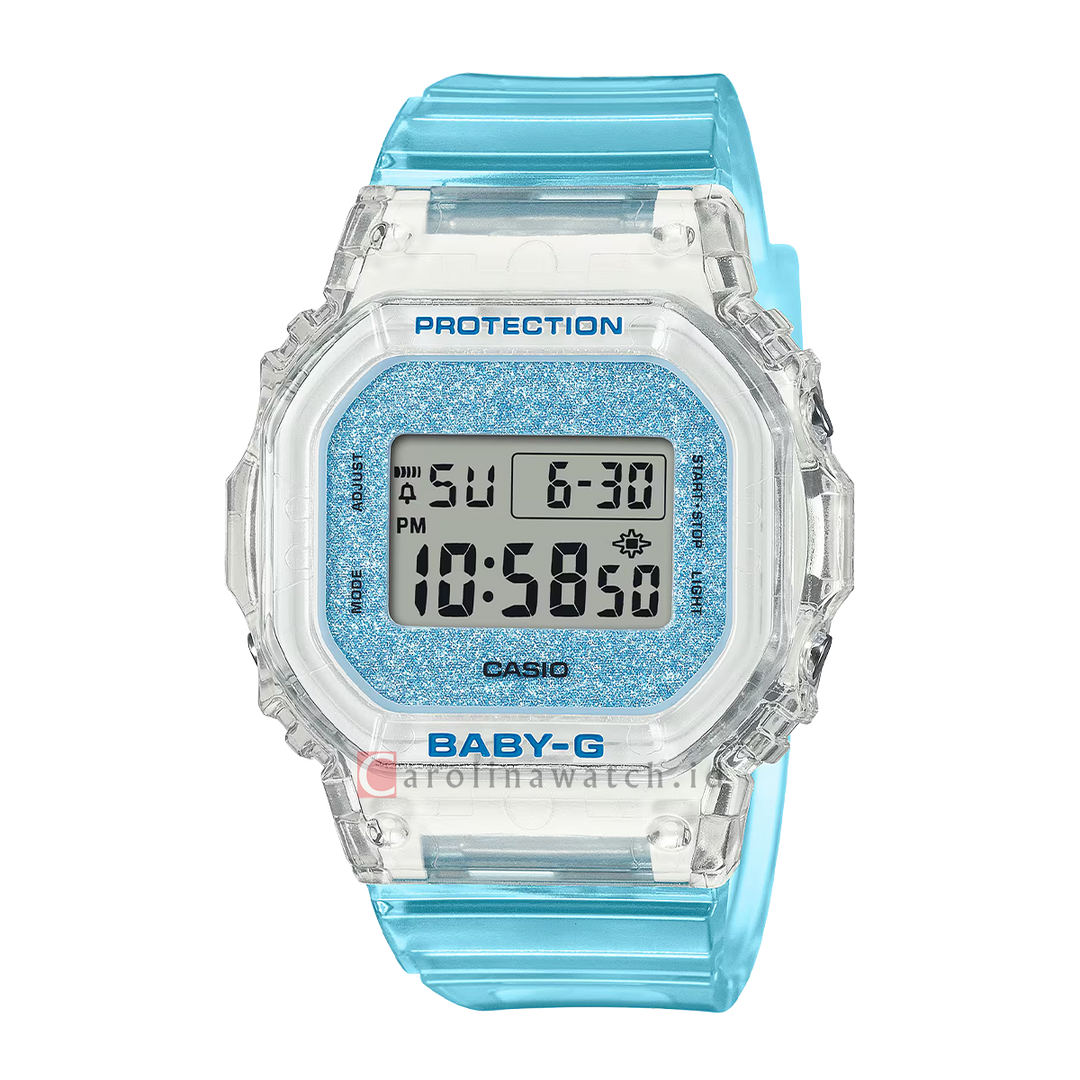 Jam Tangan CASIO BABY-G BGD-565GC-2D Women Digital Dial Blue Transparent Resin Band