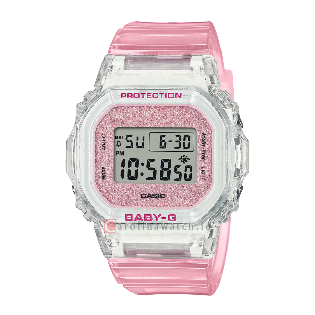 Jam Tangan CASIO BABY-G BGD-565GC-4D Women Digital Dial Pink Transparent Resin Band