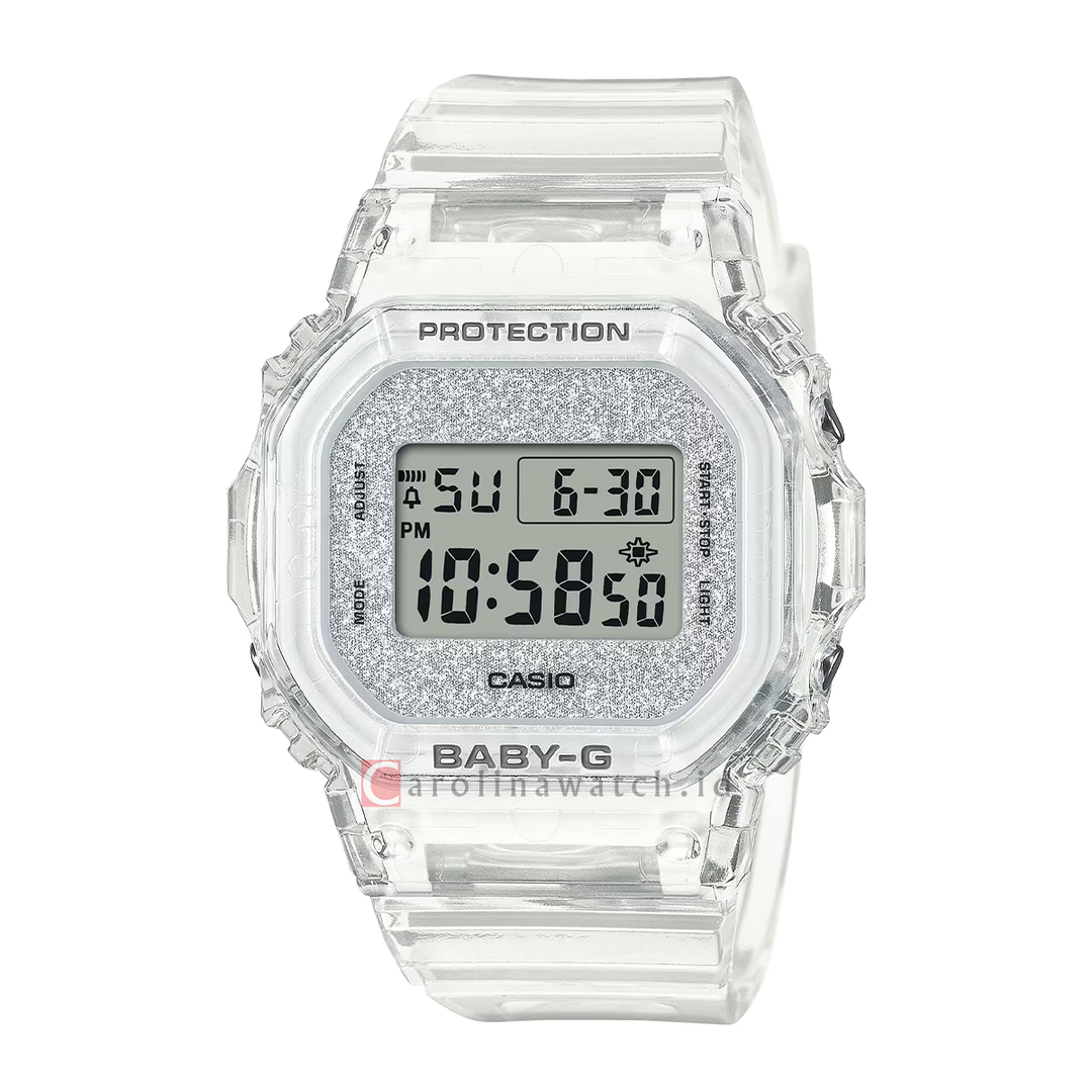 Jam Tangan CASIO BABY-G BGD-565GC-7D Women Digital Dial White Transparent Resin Band