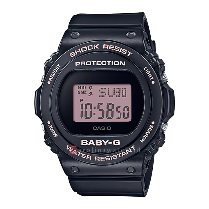 Jam Tangan Casio Baby-G BGD-570-1B Classic Retro Looks Women Digital Dial Black Resin Band