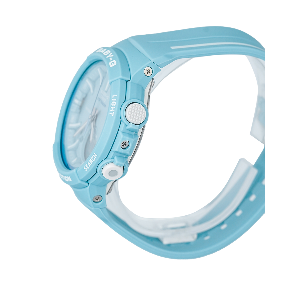 Jam Tangan Casio Baby-G BGS-100RT-2A Step Tracker Women Ice Blue Dial Ice Blue Resin Band