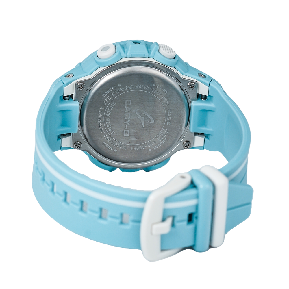 Jam Tangan Casio Baby-G BGS-100RT-2A Step Tracker Women Ice Blue Dial Ice Blue Resin Band