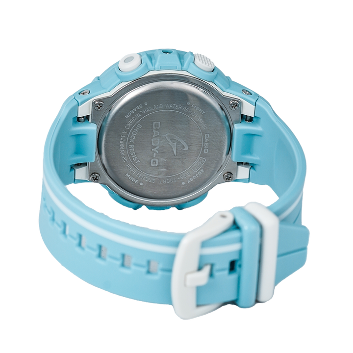 Jam Tangan Casio Baby-G BGS-100RT-2A Step Tracker Women Ice Blue Dial Ice Blue Resin Band