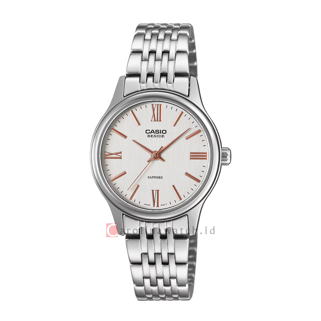 Jam Tangan Casio BLS-100D-7A Women Silver White Dial Stainless Steel Band