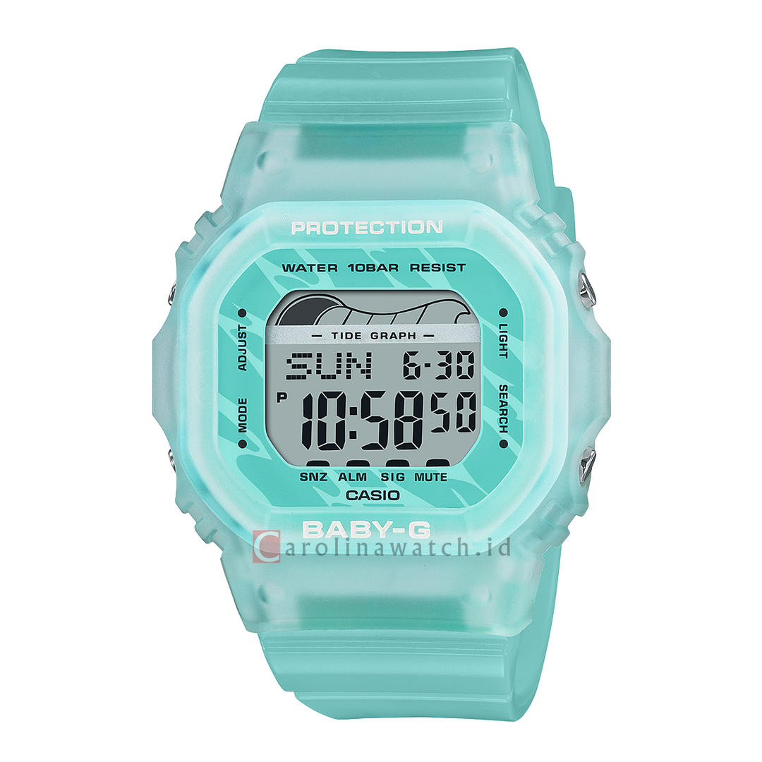 Jam Tangan Casio BABY G BLX-565S-2D Digital Dial Green Resin Band